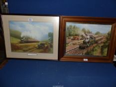 Two Prints by Don Breckon; one in a wooden frame on board titled 'Country Connection',