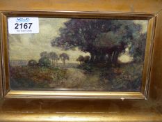 A 19th century Watercolour in original frame, depicting trees and a landscape,