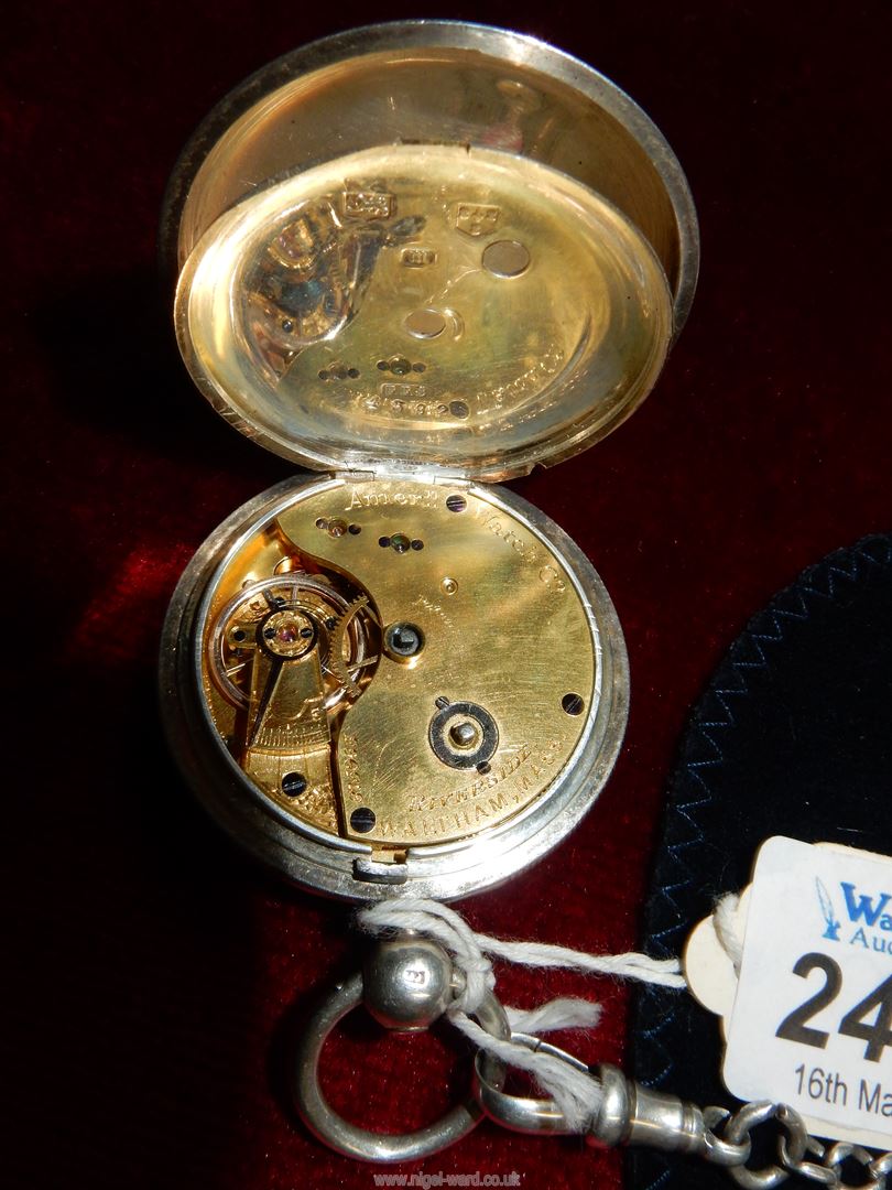 A most appealing silver cased key-wound gentleman's pocket watch having engine-turning to the case - Image 2 of 5