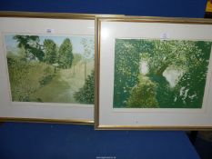 A pair of Limited Edition woodland prints titled Avon Edge and "The Lime Walk" 9/15 signed Katie ?