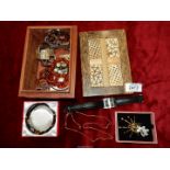 A small quantity of jewellery including fine gold chain (a/f.), watches, bangles, bracelet, etc.