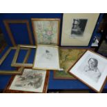 Small vintage picture frames, some in gilt or hardwood.