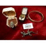 A small quantity of stamped silver jewellery including two rings,