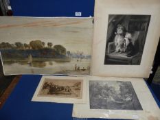 Two etchings,