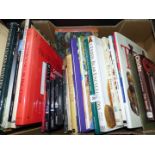 A box of antique related books to include Teddy Bears, Swarovski, The Magic of Crystals,