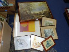 A quantity of Prints to include an enlarged photograph of a baby,