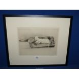 A framed and mounted Cecil Aldin Etching titled 'Firm Friends', signed, 23 1/4" x 19 1/4".
