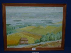 An Ann Ryves Oil on board depicting a lake valence from Sukoto Hungary, 25 3/4" x 19 3/4".