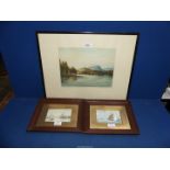 A coloured Etching 'Eventide Ullswater' by Francis Wells having Rembrandt Artist Proof stamp,