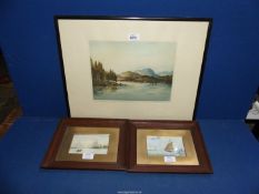 A coloured Etching 'Eventide Ullswater' by Francis Wells having Rembrandt Artist Proof stamp,