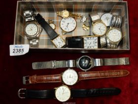 A selection of Watches, Sekonda, Seiko, Jaguar, pocket watch, etc.