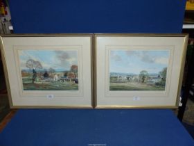 A pair of framed and mounted Michael D. Barnfather Prints of Willmead Farm, 21 3/4" x 18 3/4".
