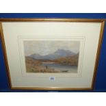 A framed and mounted Watercolour depicting Snowdonia from Capel Curig, signed lower right J.A.