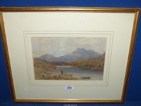 A framed and mounted Watercolour depicting Snowdonia from Capel Curig, signed lower right J.A.