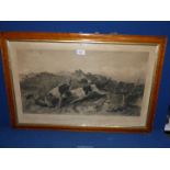 A large framed hunting Print published Dec 1st 1857 by Lloyd Brothers titled 'The Death of The Fox',