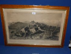 A large framed hunting Print published Dec 1st 1857 by Lloyd Brothers titled 'The Death of The Fox',