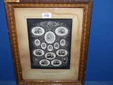 A framed Print depicting The Royal Family of Great Britain in memory of The 50th anniversary of the