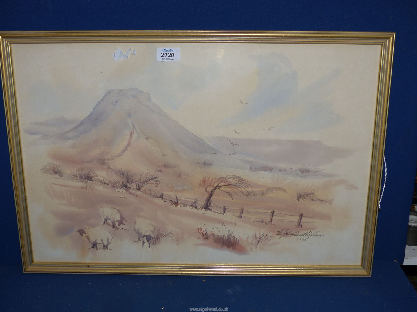 A framed Watercolour signed lower right D.