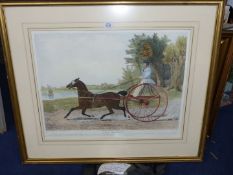 A large framed Lady Hampton 19th Century Print after the engraving by Charles Hunt,