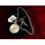 A most appealing silver cased key-wound gentleman's pocket watch having engine-turning to the case