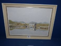 An oil painting titled verso 'Lock at Annalong, Northern Ireland', signed lower right Alan Farrell,