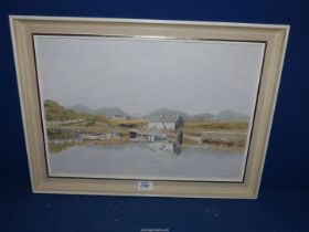 An oil painting titled verso 'Lock at Annalong, Northern Ireland', signed lower right Alan Farrell,