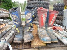Two pairs of competition boots.