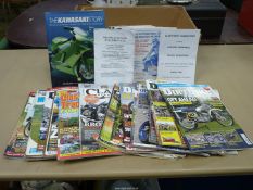 A quantity of scramble and motocross event programmes, various motorcycle magazines,