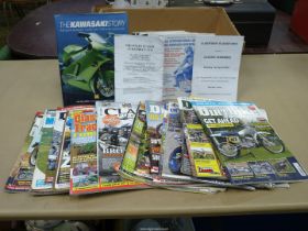 A quantity of scramble and motocross event programmes, various motorcycle magazines,