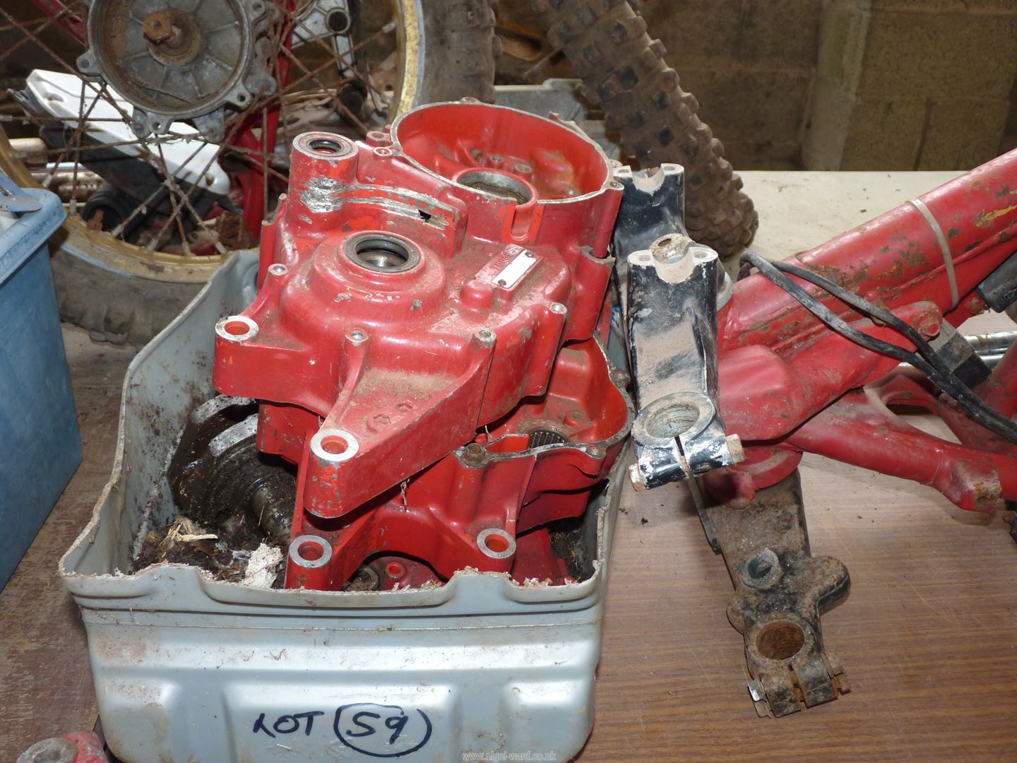 A Honda ATC frame and two engines (dismantled) Nos. TB06E/2118396 and TB06E/2116670. - Image 2 of 3