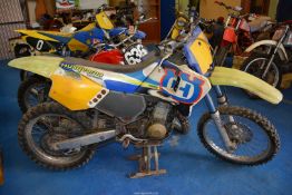 A 1998 Husqvarna 610 TC four-stroke, single-cylinder, water-cooled engined motocross motorcycle,