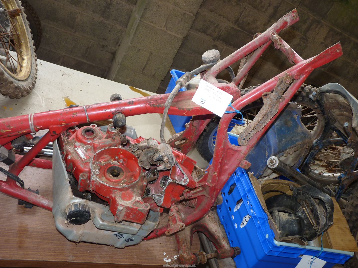 A Honda ATC frame and two engines (dismantled) Nos. TB06E/2118396 and TB06E/2116670. - Image 3 of 3