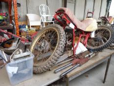 A Yamaha YZ 1981/2 frame and parts, frame no. 5X4 - 010462.