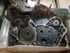 A Suzuki engine/gearbox components engine no. JT02 - 106861. Dismantled.