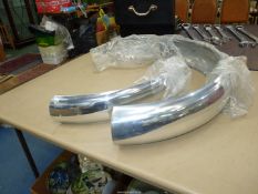 A pair of new Aluminium motorcycle mudguards, (front and rear).