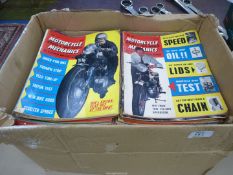 A quantity of motorcycle, scooter and three-wheeler mechanics magazines, mostly 1960s.