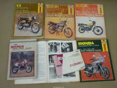A quantity of manuals including Suzuki Trail Bikes 89 cc - 396 cc, 1971 onwards, Suzuki GT250 X7,