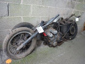 A Honda motorcycle frame and twin overhead camshaft, four-stroke, four cylinder, air cooled,