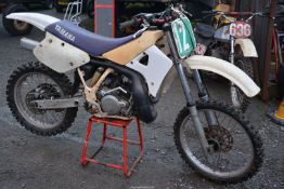 A 1988 Yamaha YZ250 (249 cc) motorcycle with a two-stroke, single cylinder, water cooled engine No.