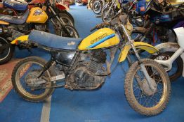 A Suzuki DR500 Motorcycle (1981 to 84), the 498 cc, four-stroke, single cylinder,