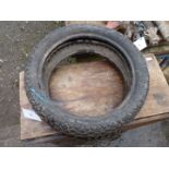 Two tyres: 4.00 x 18.- 64p and 3.50 x 17.