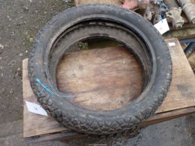 Two tyres: 4.00 x 18.- 64p and 3.50 x 17.
