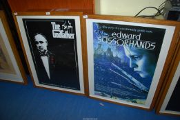 A 'Godfather' poster and 'Edward Scissorhands' poster 30" x 40".