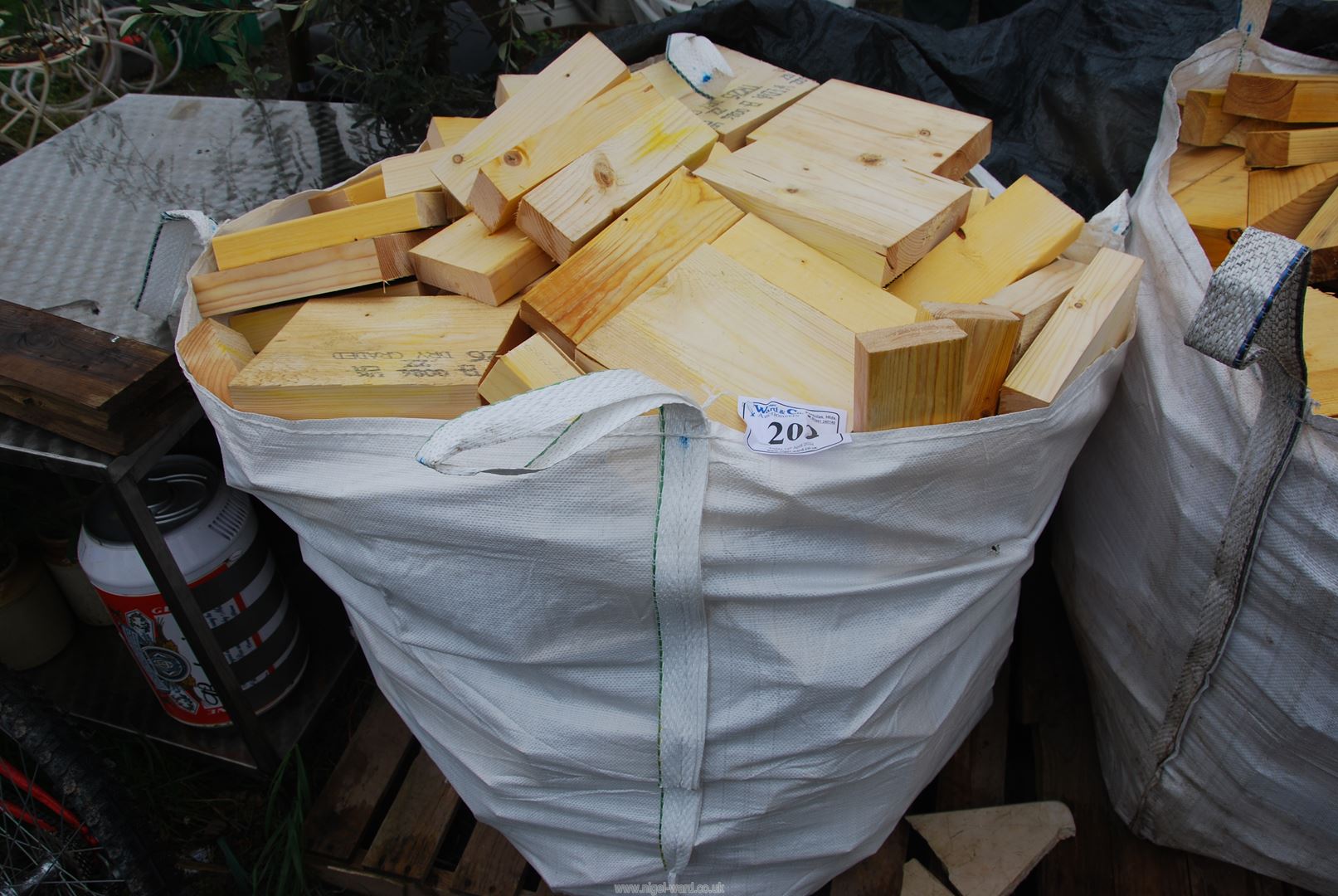 A bag of softwood offcuts.