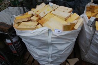 A bag of softwood offcuts.