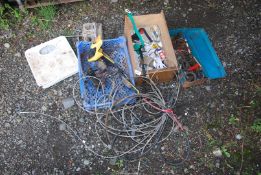 A Scales, wire rope, a tool box, metal drills, etc.