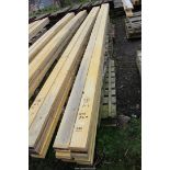 12 lengths of softwood timber 5" x 1 1/2" x 213" long.