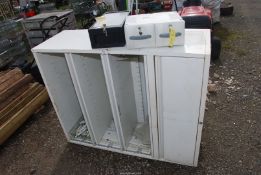 A large metal filing unit plus two lockable filing drawers with keys.