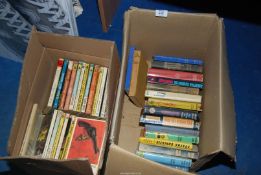 Two boxes of books including Agatha Christie, etc.