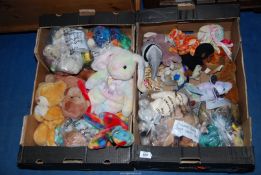 A large quantity of Beanie Babies including; farm, reptile, dogs, etc.